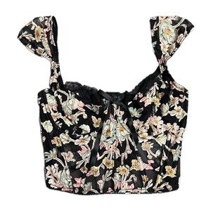 Victoria’s Secret dream angels floral unlined bra corset top - black